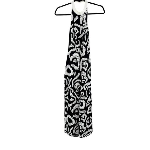 Milly Women's Jacquard Halter Dress Stretch Black/Ecru Size Medium NWT - Picture 3 of 12